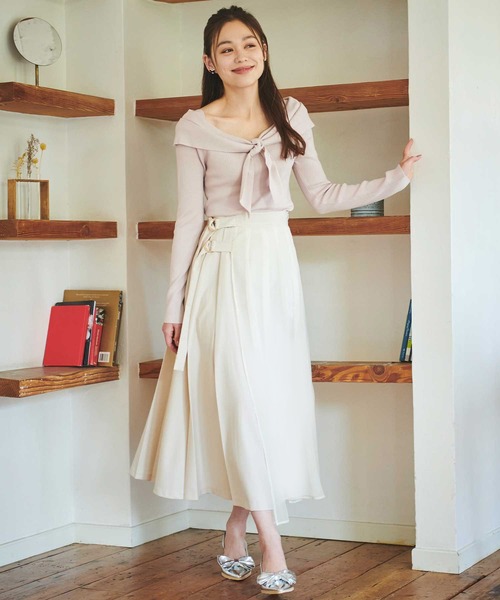 31 Sons de mode（トランテアン　ソン　ドゥ　モード）の「オーガンレイヤードプリーツスカート（スカート・レディース・モカ/クリーム・36/38）」の7枚目の写真