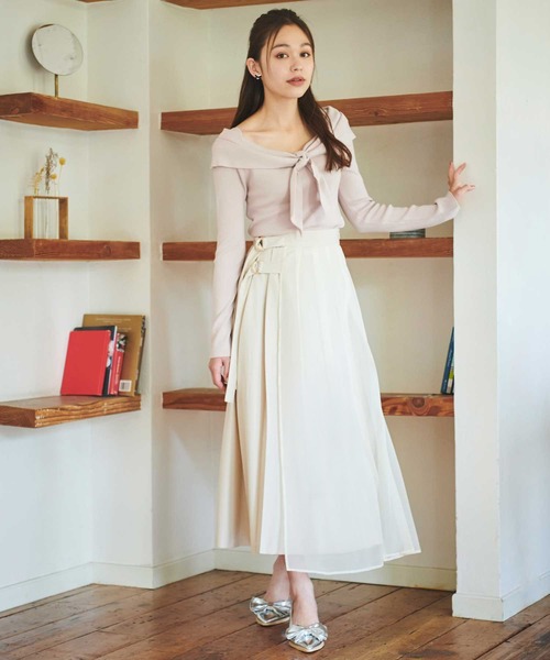 31 Sons de mode（トランテアン　ソン　ドゥ　モード）の「オーガンレイヤードプリーツスカート（スカート・レディース・モカ/クリーム・36/38）」の20枚目の写真