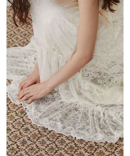 merry jenny（メリージェニー）の「デコラティブレースキャミワンピース（ワンピース・レディース・ブラック/アイボリー・FREE）」の12枚目の写真