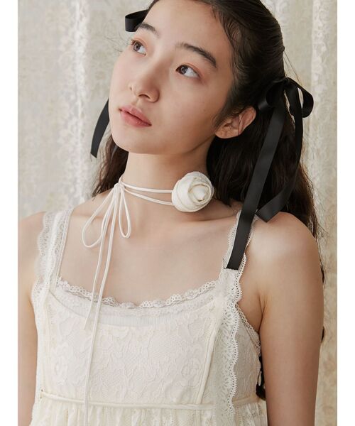 merry jenny（メリージェニー）の「デコラティブレースキャミワンピース（ワンピース・レディース・ブラック/アイボリー・FREE）」の10枚目の写真