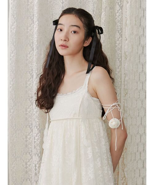 merry jenny（メリージェニー）の「デコラティブレースキャミワンピース（ワンピース・レディース・ブラック/アイボリー・FREE）」の7枚目の写真