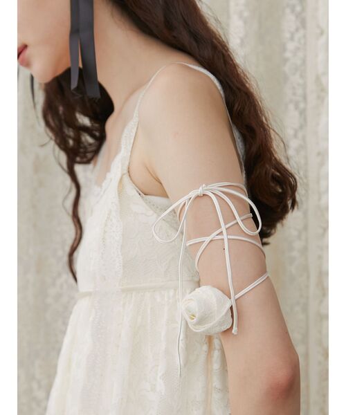 merry jenny（メリージェニー）の「デコラティブレースキャミワンピース（ワンピース・レディース・ブラック/アイボリー・FREE）」の5枚目の写真