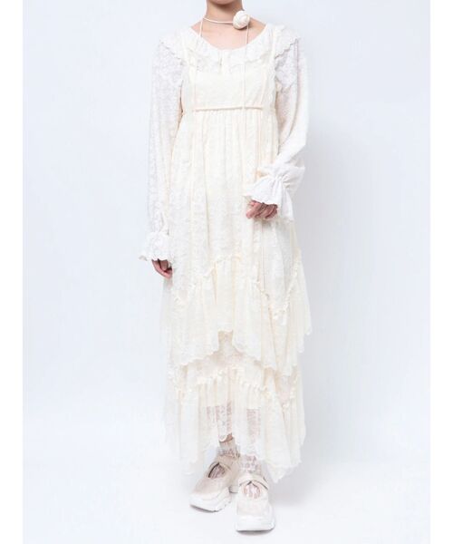 merry jenny（メリージェニー）の「デコラティブレースキャミワンピース（ワンピース・レディース・ブラック/アイボリー・FREE）」の18枚目の写真