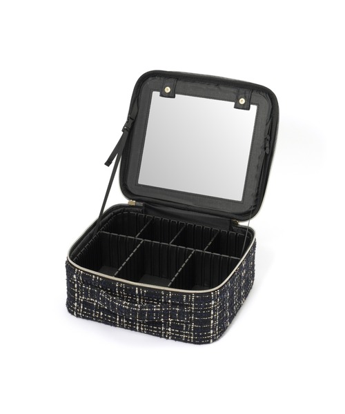 ツイード バニティ メイクバッグ ブラック（ポーチ）｜Francfranc