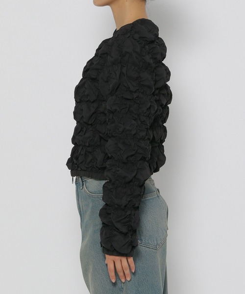 LOWRYS FARM（ローリーズファーム）の「ポコポコＺＩＰシャツＬＳ 137231（シャツ/ブラウス・レディース・アイボリー/ピンク/ブラック・FREE）」の9枚目の写真