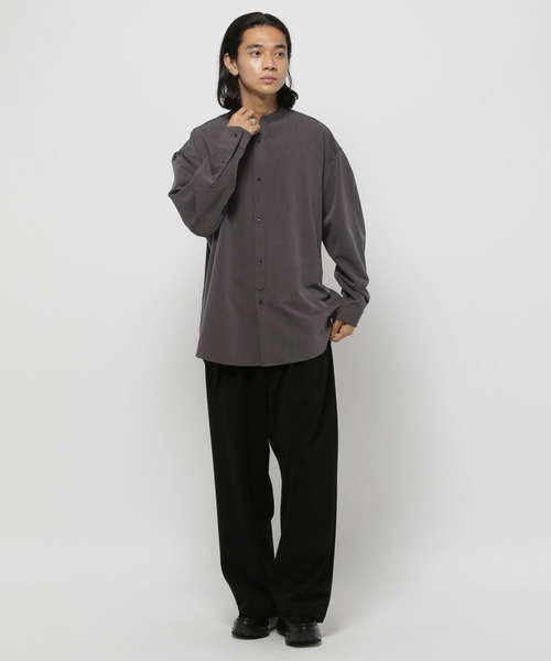 niko and...（ニコアンド）の「TRツイルバンドカラーシャツ（シャツ/ブラウス・メンズ・チャコール/ブラック・LARGE/MEDIUM）」の14枚目の写真