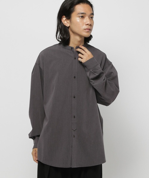 niko and...（ニコアンド）の「TRツイルバンドカラーシャツ（シャツ/ブラウス・メンズ・チャコール/ブラック・LARGE/MEDIUM）」の16枚目の写真