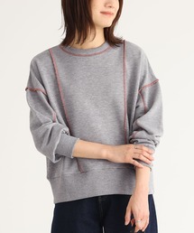 配色ステッチ裏毛スウェット