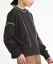 配色ステッチ裏毛スウェット