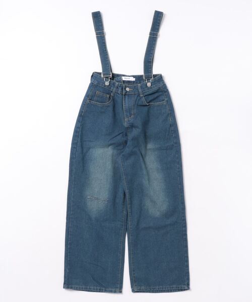 Mayree(メイリー)の「【Mayree】サスペンダー付き バギー ワイド パンツ(デニムパンツ・レディース・ブルー・SMALL/MEDIUM/LARGE)」の4枚目の写真