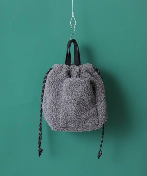 ROOTOTE(ルートート)の「ROOTOTE ボア巾着ショルダー(ショルダーバッグ・レディース・レオパード/ダークグレー/サックスブルー系/ホワイト系・FREE)」の2枚目の写真