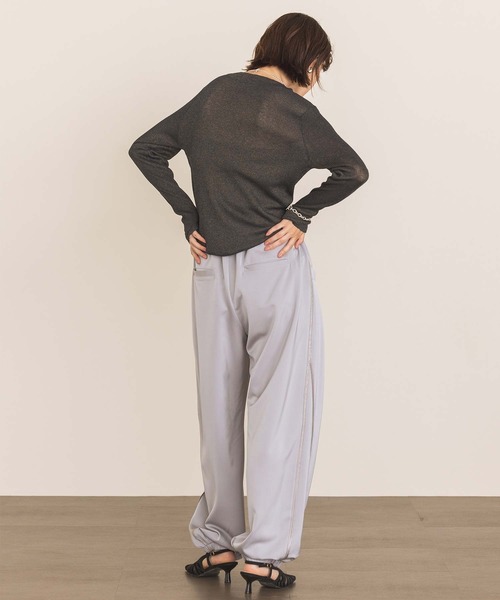 CLOCHE（クロシェ）の「シアーリブモックネックニット（ニット/セーター・レディース・グレー/ブルー・FREE）」の5枚目の写真