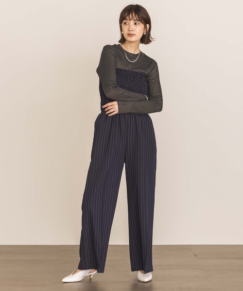 CLOCHE（クロシェ）の「シアーリブモックネックニット（ニット/セーター・レディース・グレー/ブルー・FREE）」の14枚目の写真