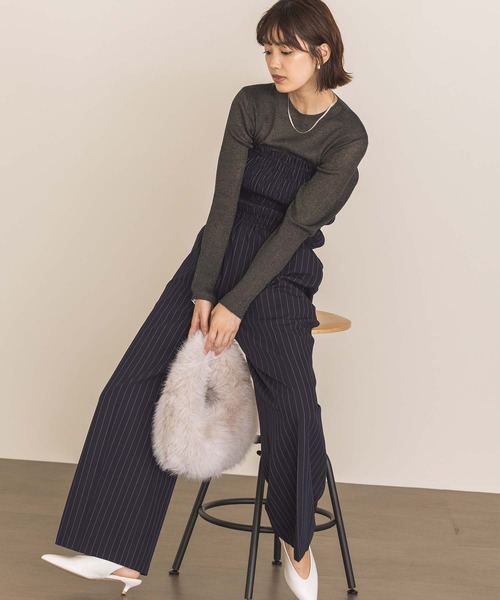 CLOCHE（クロシェ）の「シアーリブモックネックニット（ニット/セーター・レディース・グレー/ブルー・FREE）」の17枚目の写真