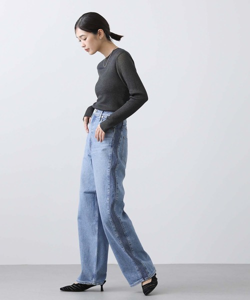 CLOCHE（クロシェ）の「シアーリブモックネックニット（ニット/セーター・レディース・グレー/ブルー・FREE）」の21枚目の写真