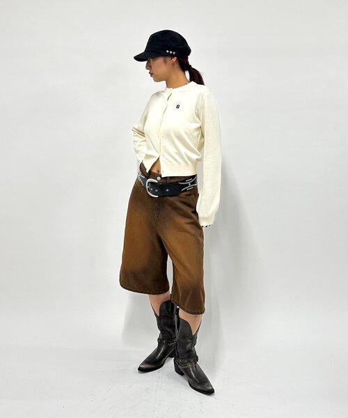 WHO'S WHO gallery(フーズフーギャラリー)の「【SLOPPY/スロッピー】ラウンドSニットカーデ(カーディガン/ボレロ・レディース・レッド/ネイビー/ブラック/サックスブルー/オフホワイト/グレー・FREE)」の11枚目の写真
