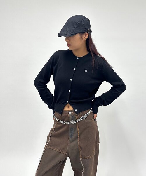 WHO'S WHO gallery(フーズフーギャラリー)の「【SLOPPY/スロッピー】ラウンドSニットカーデ(カーディガン/ボレロ・レディース・レッド/ネイビー/ブラック/サックスブルー/オフホワイト/グレー・FREE)」の14枚目の写真