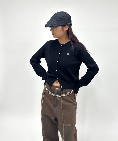 WHO'S WHO gallery(フーズフーギャラリー)の「【SLOPPY/スロッピー】ラウンドSニットカーデ(カーディガン/ボレロ・レディース・レッド/ネイビー/ブラック/サックスブルー/オフホワイト/グレー・FREE)」の15枚目の写真