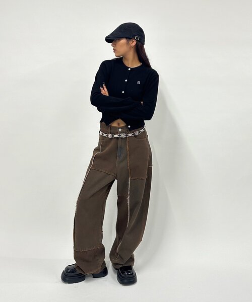 WHO'S WHO gallery(フーズフーギャラリー)の「【SLOPPY/スロッピー】ラウンドSニットカーデ(カーディガン/ボレロ・レディース・レッド/ネイビー/ブラック/サックスブルー/オフホワイト/グレー・FREE)」の16枚目の写真