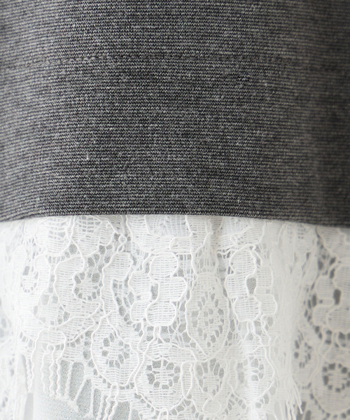 Petit Honfleur(プチオンフルール)の「★春トップス★裾レースプルオーバー(Tシャツ/カットソー・レディース・グレー/ネイビー/ブラウン・M/L)」の10枚目の写真