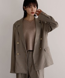 金ボタン」に該当するジャケット/アウター（チェック柄）ファッション