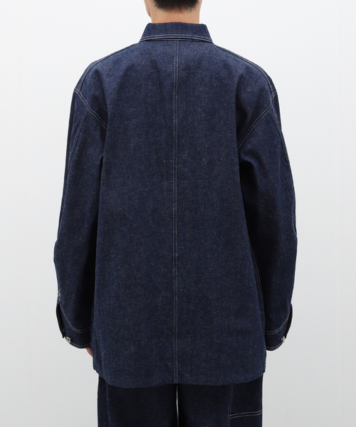JOURNAL STANDARD J.S HOMESTEAD(ジャーナルスタンダードホームステッド)の「J.S.Homestead / RIGID DENIM CHORE COAT(カバーオール・メンズ・ネイビー・MEDIUM/LARGE)」の6枚目の写真