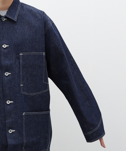 JOURNAL STANDARD J.S HOMESTEAD(ジャーナルスタンダードホームステッド)の「J.S.Homestead / RIGID DENIM CHORE COAT(カバーオール・メンズ・ネイビー・MEDIUM/LARGE)」の9枚目の写真