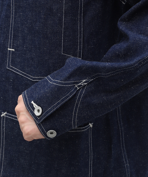 JOURNAL STANDARD J.S HOMESTEAD(ジャーナルスタンダードホームステッド)の「J.S.Homestead / RIGID DENIM CHORE COAT(カバーオール・メンズ・ネイビー・MEDIUM/LARGE)」の10枚目の写真
