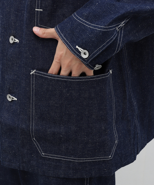 JOURNAL STANDARD J.S HOMESTEAD(ジャーナルスタンダードホームステッド)の「J.S.Homestead / RIGID DENIM CHORE COAT(カバーオール・メンズ・ネイビー・MEDIUM/LARGE)」の14枚目の写真