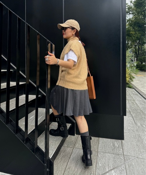 archives(アルシーヴ)の「【Ltd.】MIX KNIT VEST(ベスト・レディース・ベージュ/グレー・FREE)」の3枚目の写真