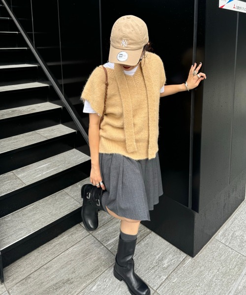 archives(アルシーヴ)の「【Ltd.】MIX KNIT VEST(ベスト・レディース・ベージュ/グレー・FREE)」の5枚目の写真