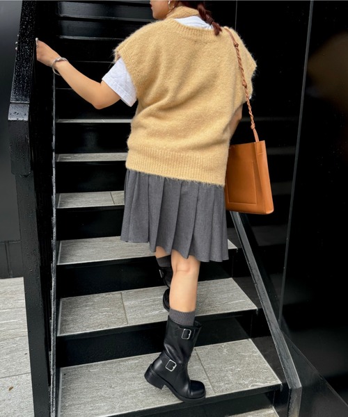 archives(アルシーヴ)の「【Ltd.】MIX KNIT VEST(ベスト・レディース・ベージュ/グレー・FREE)」の8枚目の写真