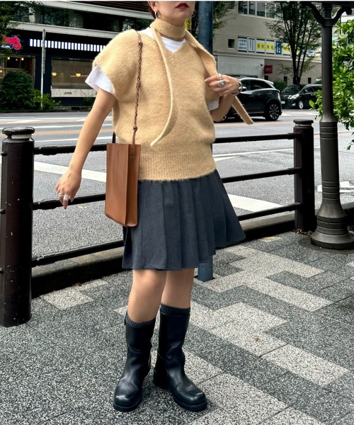 archives(アルシーヴ)の「【Ltd.】MIX KNIT VEST(ベスト・レディース・ベージュ/グレー・FREE)」の9枚目の写真