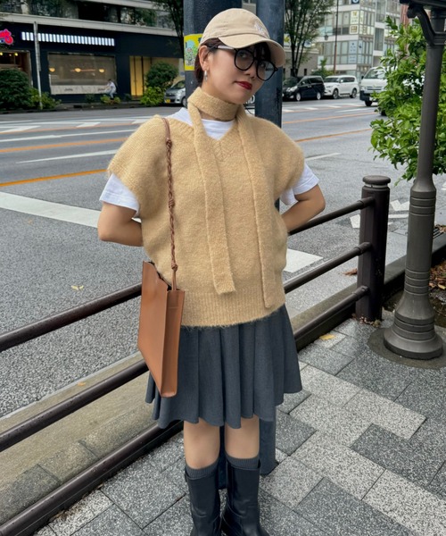 archives(アルシーヴ)の「【Ltd.】MIX KNIT VEST(ベスト・レディース・ベージュ/グレー・FREE)」の10枚目の写真
