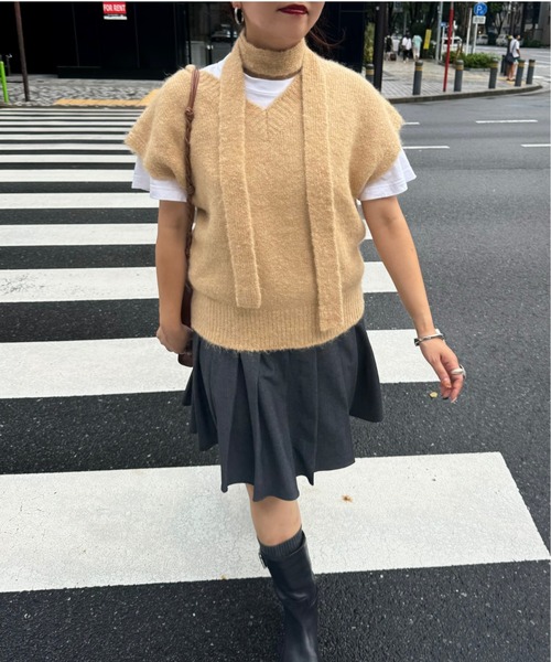 archives(アルシーヴ)の「【Ltd.】MIX KNIT VEST(ベスト・レディース・ベージュ/グレー・FREE)」の11枚目の写真