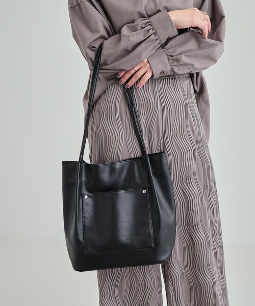 セール】大人の高見え つまみハンドル ポケットトートバッグ（トート