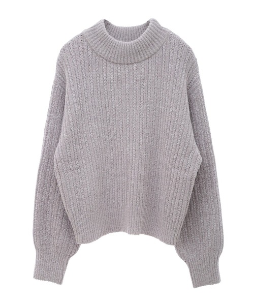 earth music&ecology（アースミュージックアンドエコロジー）の「透かしベロアモールプルオーバー（ニット/セーター・レディース・ブルー/ピンク/グレイッシュベージュ/チャコールグレー/その他8・FREE）」の3枚目の写真