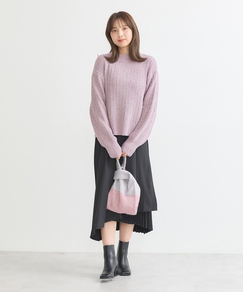 earth music&ecology（アースミュージックアンドエコロジー）の「透かしベロアモールプルオーバー（ニット/セーター・レディース・ブルー/ピンク/グレイッシュベージュ/チャコールグレー/その他8・FREE）」の8枚目の写真