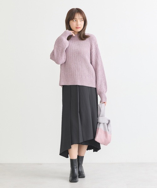 earth music&ecology（アースミュージックアンドエコロジー）の「透かしベロアモールプルオーバー（ニット/セーター・レディース・ブルー/ピンク/グレイッシュベージュ/チャコールグレー/その他8・FREE）」の9枚目の写真