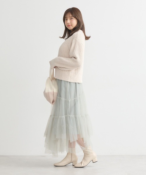 earth music&ecology（アースミュージックアンドエコロジー）の「透かしベロアモールプルオーバー（ニット/セーター・レディース・ブルー/ピンク/グレイッシュベージュ/チャコールグレー/その他8・FREE）」の18枚目の写真