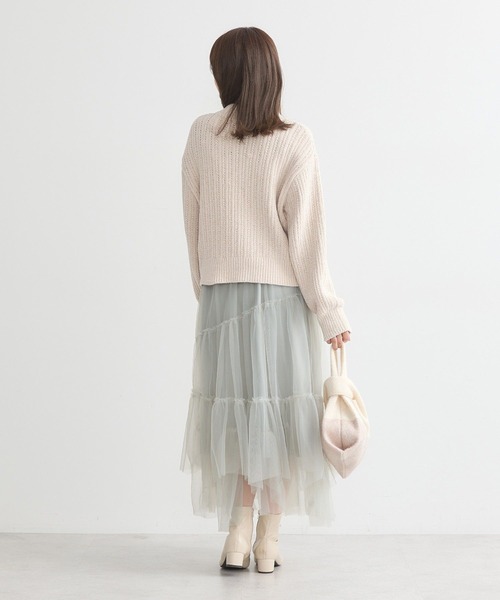 earth music&ecology（アースミュージックアンドエコロジー）の「透かしベロアモールプルオーバー（ニット/セーター・レディース・ブルー/ピンク/グレイッシュベージュ/チャコールグレー/その他8・FREE）」の19枚目の写真