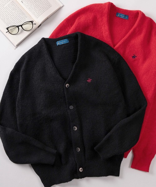 BEVERLY HILLS POLO CLUB（ビバリーヒルズポロクラブ）の「【71】【BEVERLY HILLS POLO CLUB/ビバリーヒルズポロクラブ】ワンポイント刺繍 モヘアタッチ ニットカーディガン（カーディガン/ボレロ・レディース・オレンジ/ライトブルー/エメラルド/ラベンダー/グレー系その他/グリーン系その他/スモークピンク/スミクロ/ライトベージュ/ダークオレンジ/グレー系/パープル系/ライトグレー系/オレンジ系/ブラック系/ホワイト系/ブラウン系/レッド系/ライトグレー系1/レッド系1/ブルー系/ブラック系1/グリーン系・M/L/XL）」の4枚目の写真