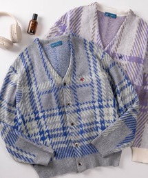 BEVERLY HILLS POLO CLUB（ビバリーヒルズポロクラブ）の「【71】【BEVERLY HILLS POLO CLUB/ビバリーヒルズポロクラブ】ワンポイント刺繍 モヘアタッチ ニットカーディガン（カーディガン/ボレロ）」