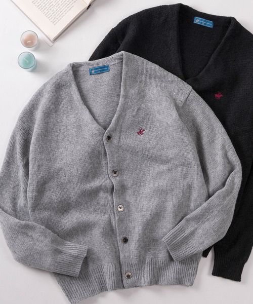 BEVERLY HILLS POLO CLUB（ビバリーヒルズポロクラブ）の「【71】【BEVERLY HILLS POLO CLUB/ビバリーヒルズポロクラブ】ワンポイント刺繍 モヘアタッチ ニットカーディガン（カーディガン/ボレロ・レディース・オレンジ/ライトブルー/エメラルド/ラベンダー/グレー系その他/グリーン系その他/スモークピンク/スミクロ/ライトベージュ/ダークオレンジ/グレー系/パープル系/ライトグレー系/オレンジ系/ブラック系/ホワイト系/ブラウン系/レッド系/ライトグレー系1/レッド系1/ブルー系/ブラック系1/グリーン系・M/L/XL）」の7枚目の写真