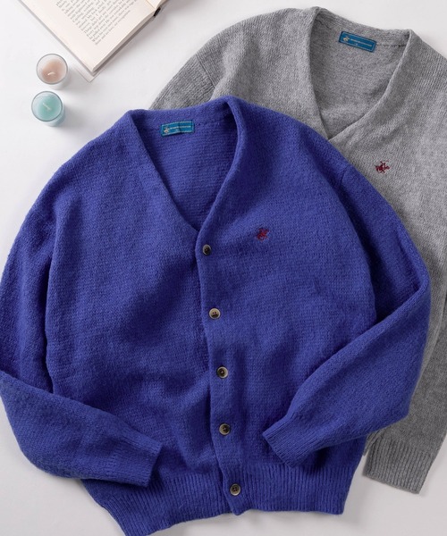 BEVERLY HILLS POLO CLUB（ビバリーヒルズポロクラブ）の「【71】【BEVERLY HILLS POLO CLUB/ビバリーヒルズポロクラブ】ワンポイント刺繍 モヘアタッチ ニットカーディガン（カーディガン/ボレロ・レディース・オレンジ/ライトブルー/エメラルド/ラベンダー/グレー系その他/グリーン系その他/スモークピンク/スミクロ/ライトベージュ/ダークオレンジ/グレー系/パープル系/ライトグレー系/オレンジ系/ブラック系/ホワイト系/ブラウン系/レッド系/ライトグレー系1/レッド系1/ブルー系/ブラック系1/グリーン系・M/L/XL）」の15枚目の写真