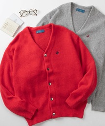 BEVERLY HILLS POLO CLUB（ビバリーヒルズポロクラブ）の「【71】【BEVERLY HILLS POLO CLUB/ビバリーヒルズポロクラブ】ワンポイント刺繍 モヘアタッチ ニットカーディガン/ユニセックス/レディース/メンズ/26AW新色追加（カーディガン/ボレロ）」