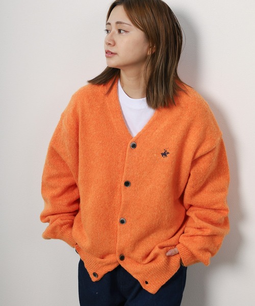 BEVERLY HILLS POLO CLUB（ビバリーヒルズポロクラブ）の「【71】【BEVERLY HILLS POLO CLUB/ビバリーヒルズポロクラブ】ワンポイント刺繍 モヘアタッチ ニットカーディガン（カーディガン/ボレロ・レディース・オレンジ/ライトブルー/エメラルド/ラベンダー/グレー系その他/グリーン系その他/スモークピンク/スミクロ/ライトベージュ/ダークオレンジ/グレー系/パープル系/ライトグレー系/オレンジ系/ブラック系/ホワイト系/ブラウン系/レッド系/ライトグレー系1/レッド系1/ブルー系/ブラック系1/グリーン系・M/L/XL）」の21枚目の写真