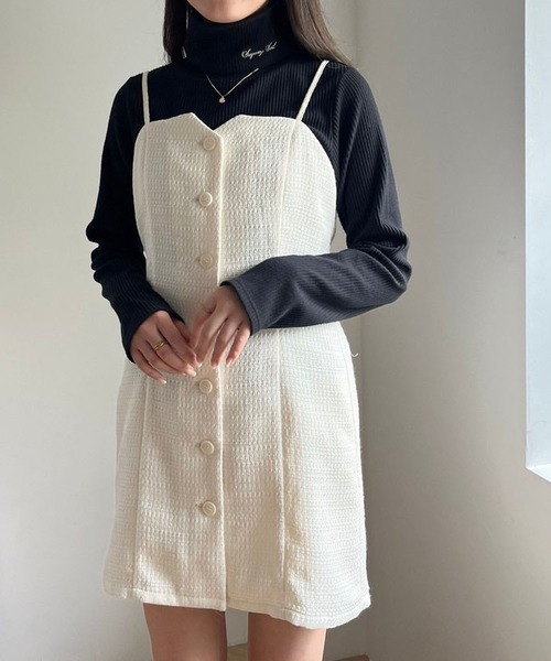 one after another NICE CLAUP（ワンアフターアナザーナイスクラップ）の「ハイネックテレコトップス（Tシャツ/カットソー・レディース・オフホワイト/ブラウン/ブラック/レッド・FREE）」の10枚目の写真