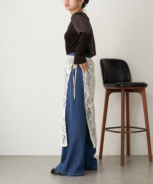 Jena espace merveilleux（ジェナ　エスパスメルヴェイユ）の「ベロアプルオーバー（Tシャツ/カットソー・レディース・ベージュ/グレー/ブラック・FREE）」の5枚目の写真