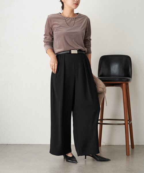 Jena espace merveilleux（ジェナ　エスパスメルヴェイユ）の「ベロアプルオーバー（Tシャツ/カットソー・レディース・ベージュ/グレー/ブラック・FREE）」の11枚目の写真